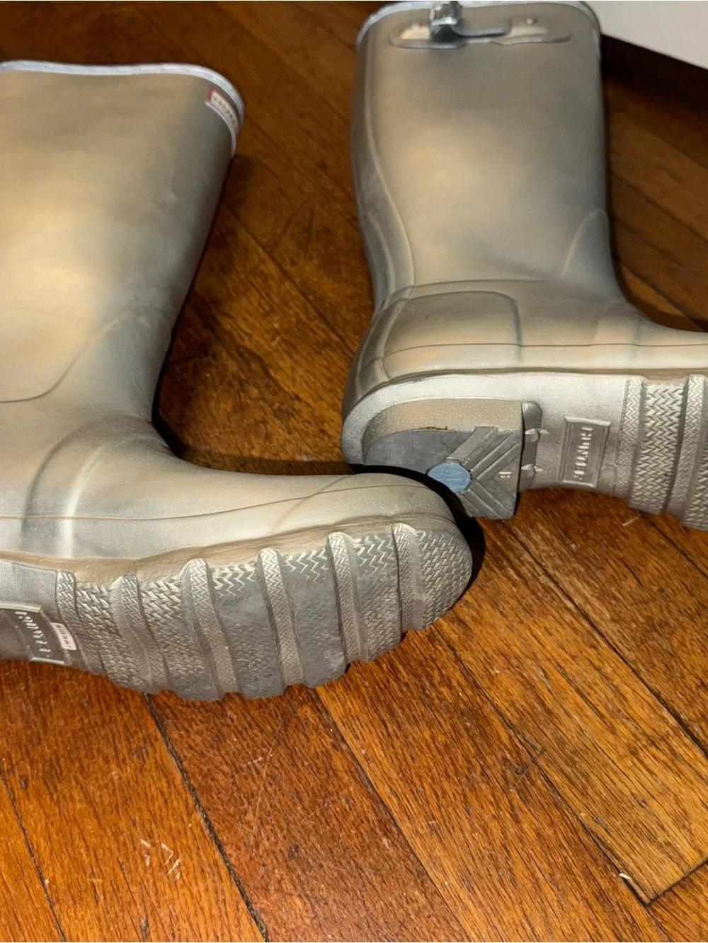 Hunter Metallic Silver Tall Rain Boots